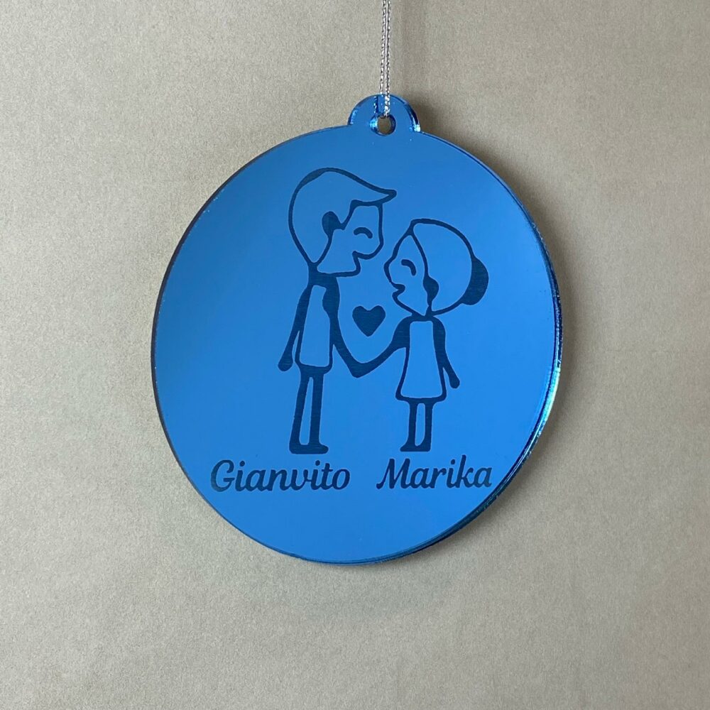 Pallina di Natale tema Famiglia Regplex Scritta Personalizzata PNP-30 - immagine 2