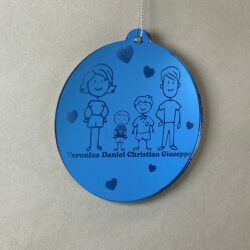 Pallina di Natale tema Famiglia Regplex Scritta Personalizzata PNP-31 - immagine 2