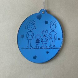 Pallina di Natale tema Famiglia Regplex Scritta Personalizzata PNP-31