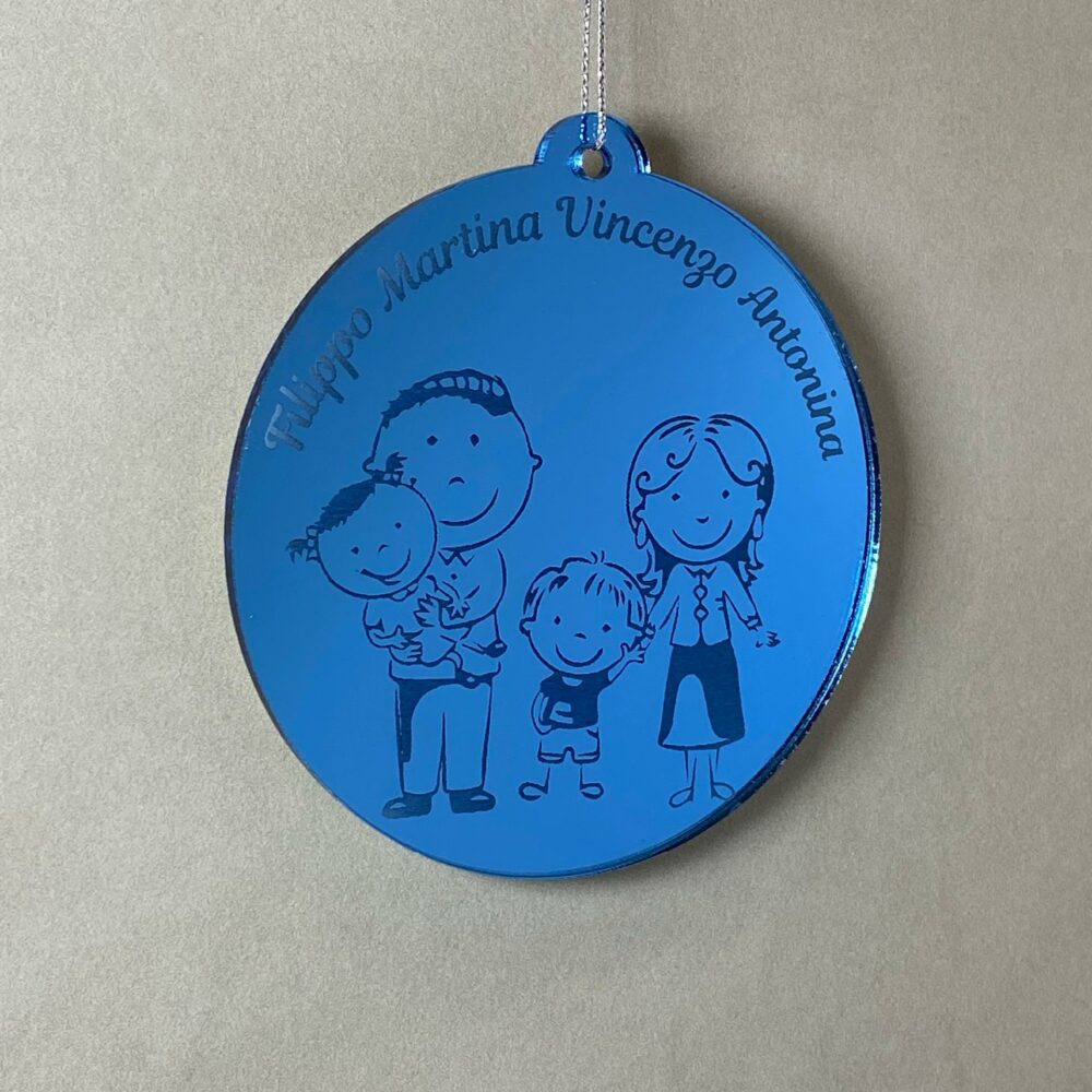 Pallina di Natale tema Famiglia Regplex Scritta Personalizzata PNP-32 - immagine 2