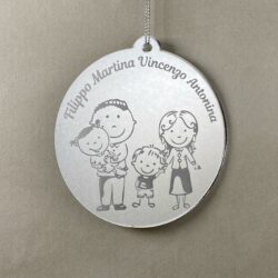 Pallina di Natale tema Famiglia Regplex Scritta Personalizzata PNP-32 - immagine 3