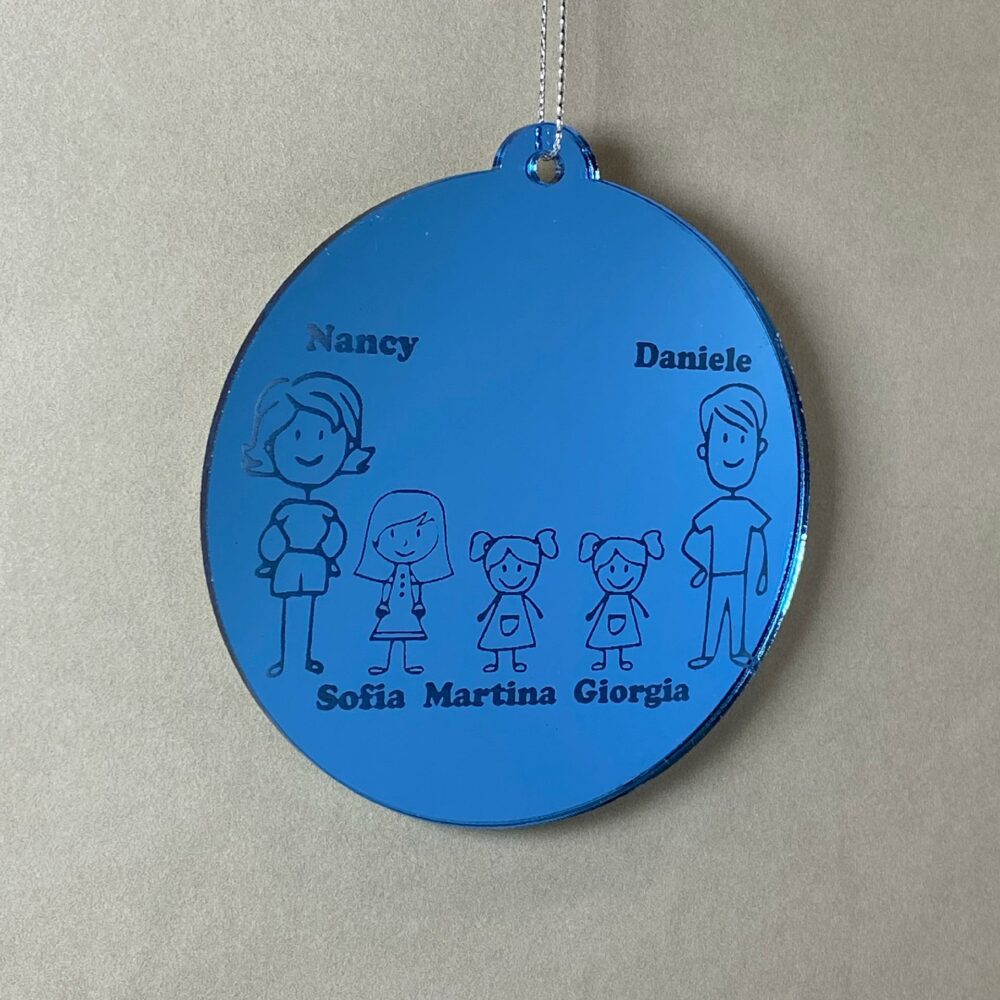 Pallina di Natale tema Famiglia Regplex Scritta Personalizzata PNP-33 - immagine 2