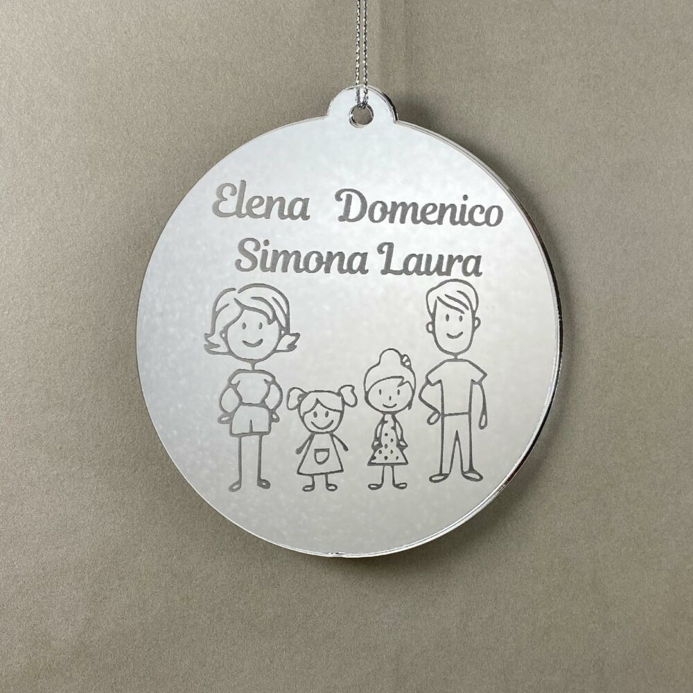 Pallina di Natale tema Famiglia Regplex Scritta Personalizzata PNP-34 - immagine 2