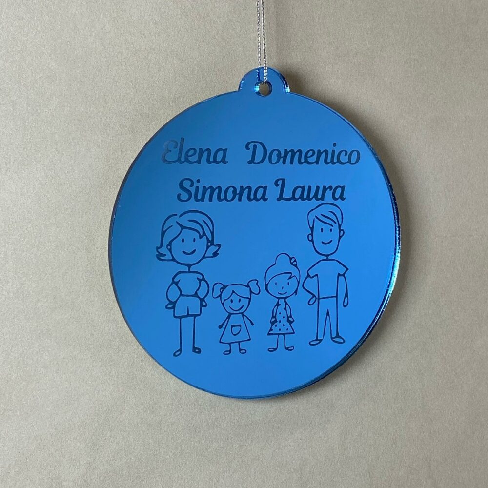Pallina di Natale tema Famiglia Regplex Scritta Personalizzata PNP-34 - immagine 3