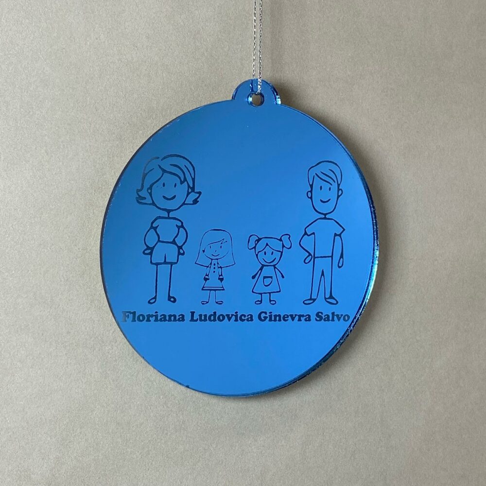 Pallina di Natale tema Famiglia Regplex Scritta Personalizzata PNP-35 - immagine 2