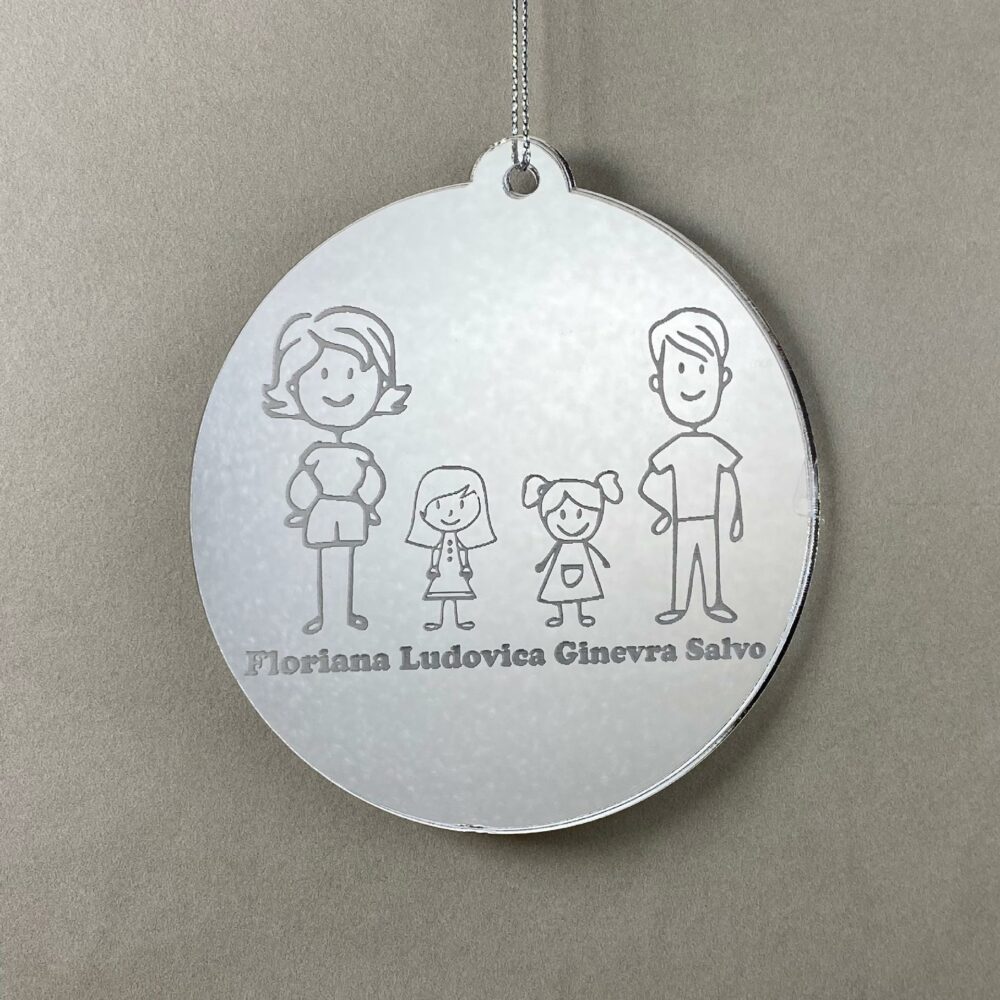 Pallina di Natale tema Famiglia Regplex Scritta Personalizzata PNP-35 - immagine 3