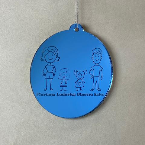 Pallina di Natale tema Famiglia Regplex Scritta Personalizzata PNP-35