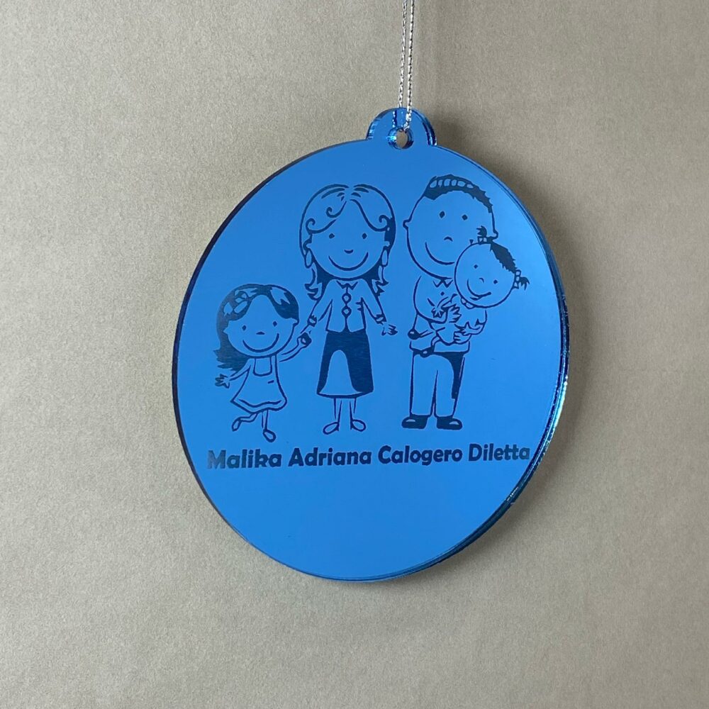 Pallina di Natale tema Famiglia Regplex Scritta Personalizzata PNP-36 - immagine 2