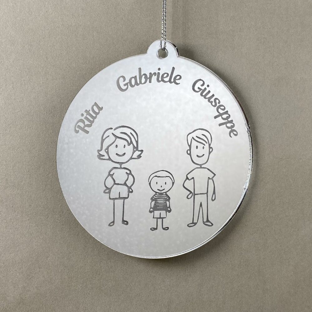 Pallina di Natale tema Famiglia Regplex Scritta Personalizzata PNP-37 - immagine 3