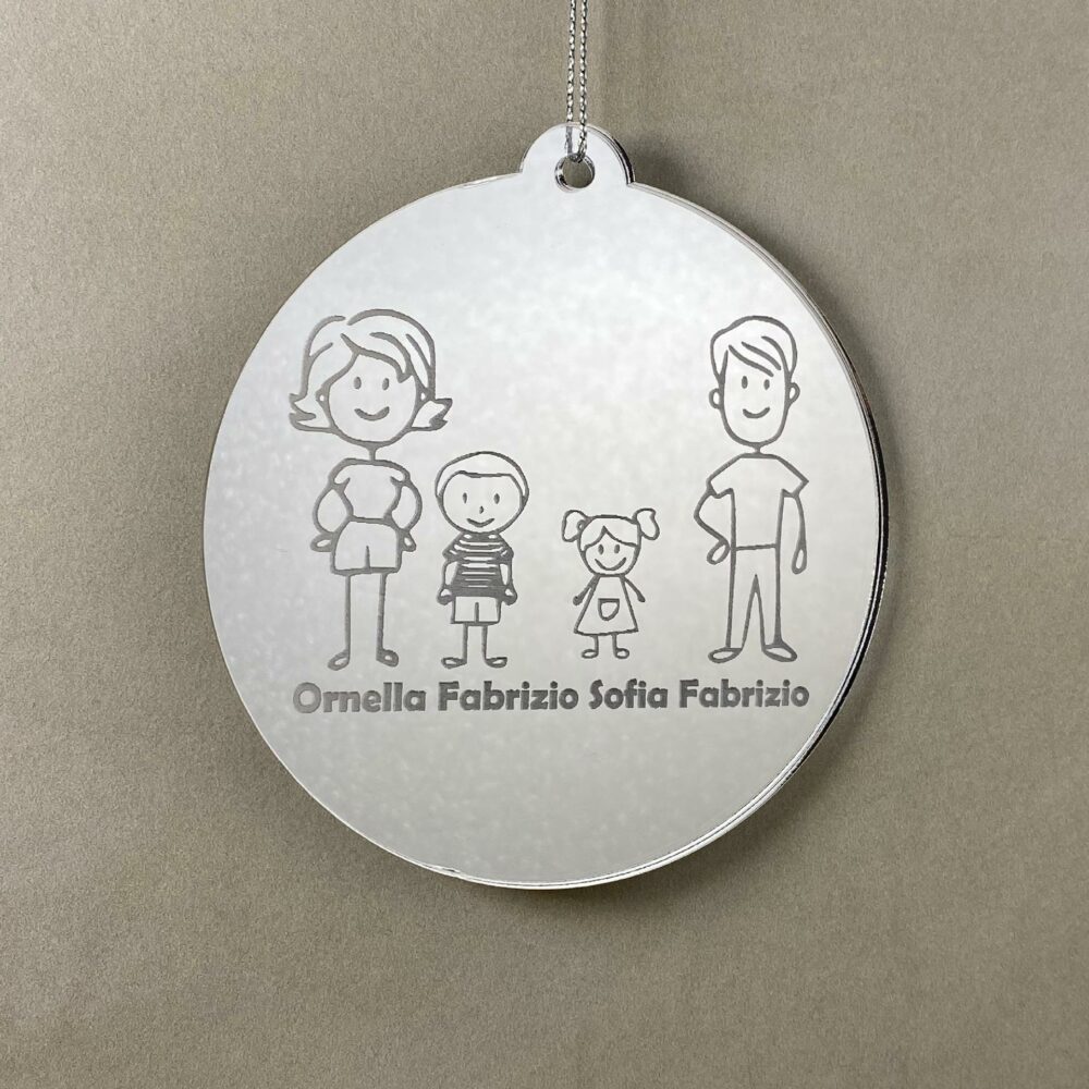 Pallina di Natale tema Famiglia Regplex Scritta Personalizzata PNP-38 - immagine 2