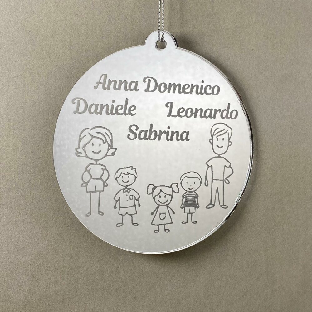 Pallina di Natale tema Famiglia Regplex Scritta Personalizzata PNP-39 - immagine 3