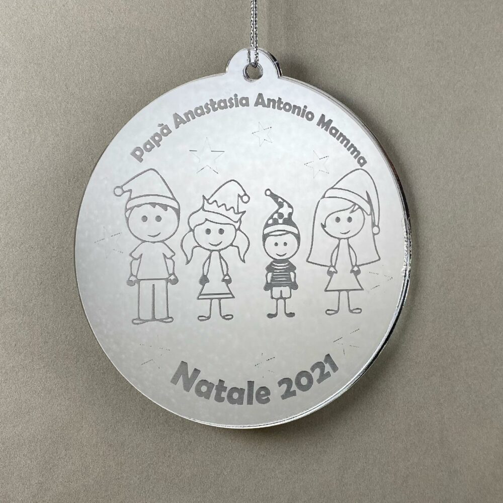Pallina di Natale tema Famiglia Regplex Scritta Personalizzata PNP-41 - immagine 3