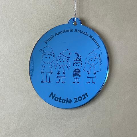 Pallina di Natale tema Famiglia Regplex Scritta Personalizzata PNP-41