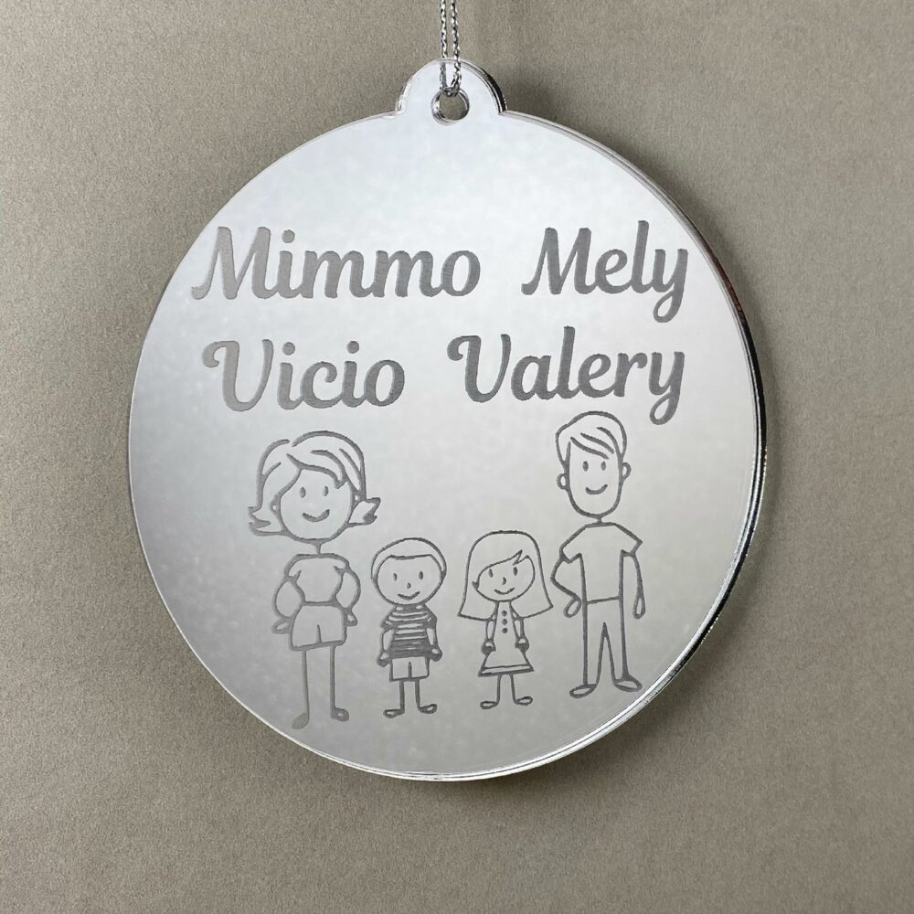 Pallina di Natale tema Famiglia Regplex Scritta Personalizzata PNP-43 - immagine 3