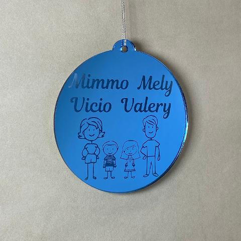 Pallina di Natale tema Famiglia Regplex Scritta Personalizzata PNP-43