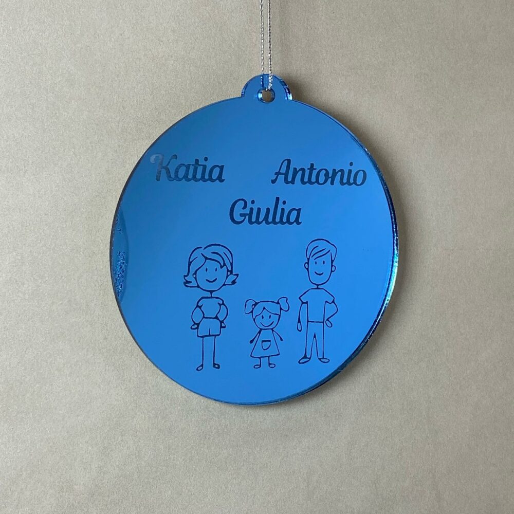 Pallina di Natale tema Famiglia Regplex Scritta Personalizzata PNP-44 - immagine 2