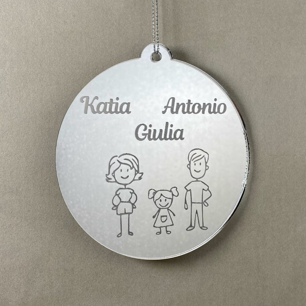 Pallina di Natale tema Famiglia Regplex Scritta Personalizzata PNP-44 - immagine 3