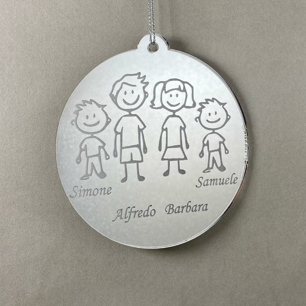 Pallina di Natale tema Famiglia Regplex Scritta Personalizzata PNP-45 - immagine 2