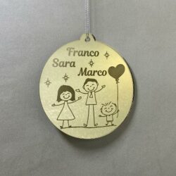 Pallina di Natale tema Famiglia Regplex Scritta Personalizzata PNP-57