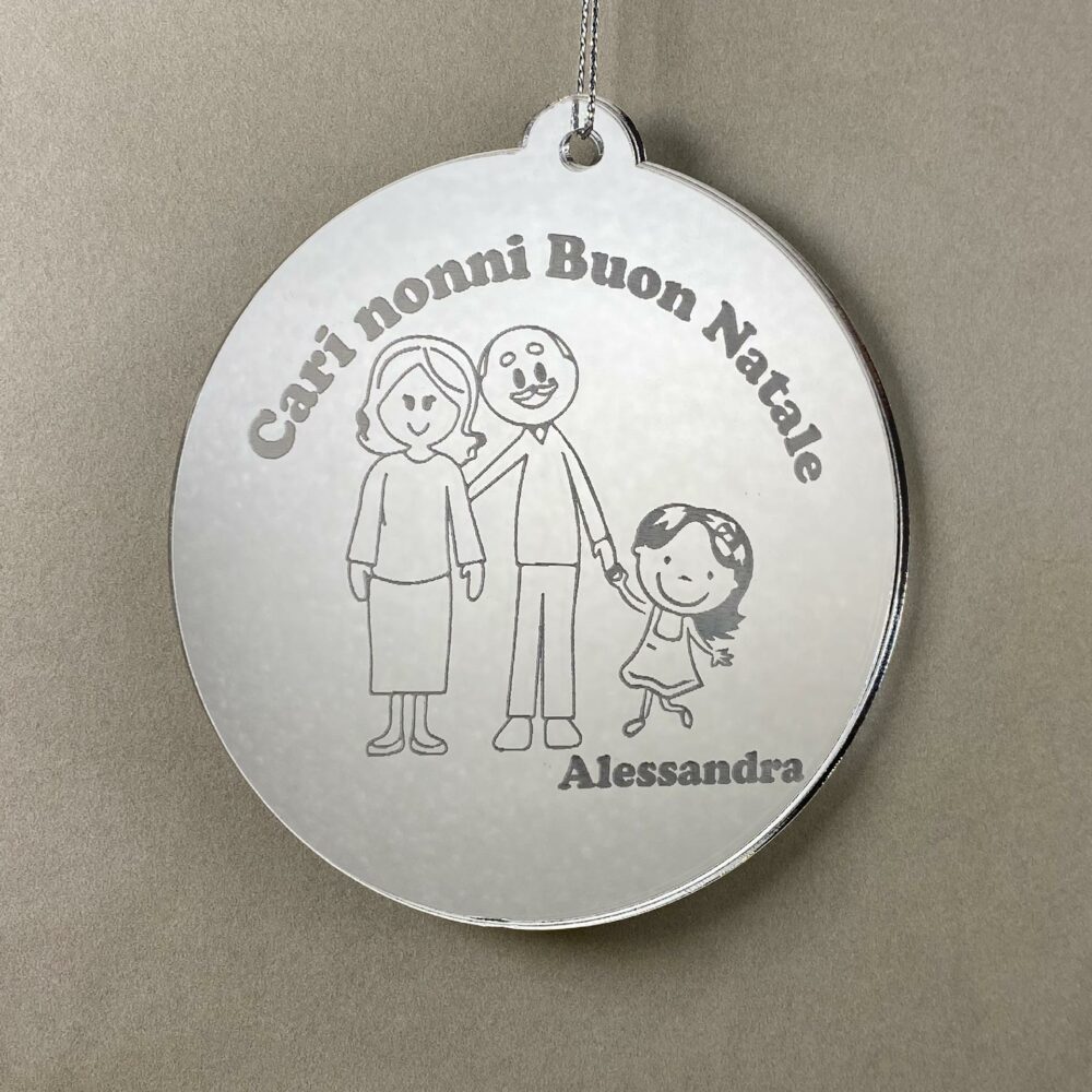 Pallina di Natale tema Nonni Regplex Scritta Personalizzata PNP-14 - immagine 2