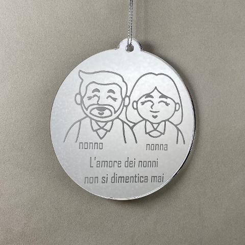 Pallina di Natale tema Nonni Regplex Scritta Personalizzata PNP-15