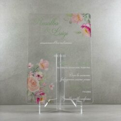 Partecipazioni in Plexiglas personalizzate - con Fiori Regplex Eventi - Wedding - Cerimonie - Matrimonio - Feste - immagine 2