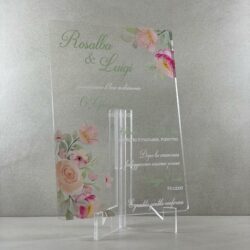 Partecipazioni in Plexiglas personalizzate - con Fiori Regplex Eventi - Wedding - Cerimonie - Matrimonio - Feste - immagine 3