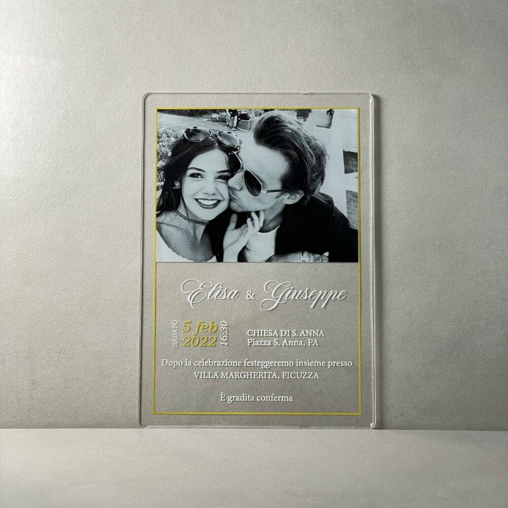 Partecipazioni in Plexiglas personalizzate - con Foto Regplex Eventi - Wedding - Cerimonie - Matrimonio - Feste - immagine 2