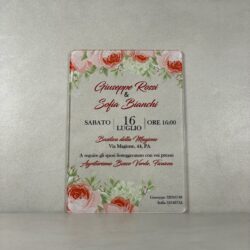 Partecipazioni in Plexiglas personalizzate - con Grafica Rose Regplex Eventi - Wedding - Cerimonie - Matrimonio - Feste - immagine 2