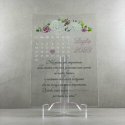 Partecipazioni in Plexiglas personalizzate - Floreale con Calendario Regplex Eventi - Wedding - Cerimonie - Matrimonio - Feste - immagine 2