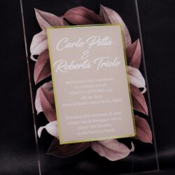 Partecipazioni in Plexiglas personalizzate - Grafica Invito su Foglie Regplex Eventi - Wedding - Cerimonie - Matrimonio - Feste - immagine 3