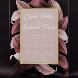 Partecipazioni in Plexiglas personalizzate - Grafica Invito su Foglie Regplex Eventi - Wedding - Cerimonie - Matrimonio - Feste