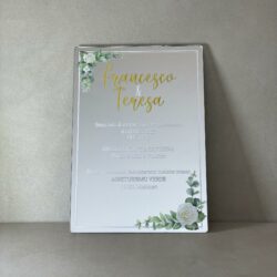 Partecipazioni in Plexiglas personalizzate - Specchiato Grafica con Fiori Regplex Eventi - Wedding - Cerimonie - Matrimonio - Feste - immagine 2