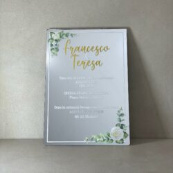 Partecipazioni in Plexiglas personalizzate - Specchiato Grafica con Fiori Regplex Eventi - Wedding - Cerimonie - Matrimonio - Feste - immagine 4