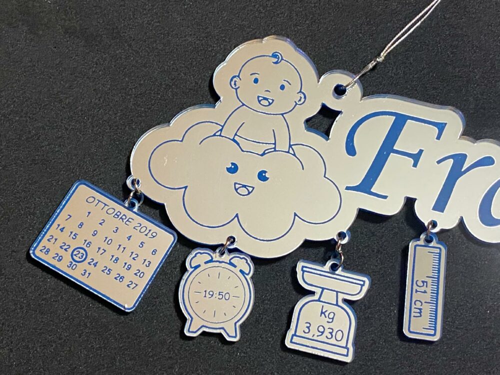 Ricordo Nascita in Plexiglas Regplex Con Scritta Personalizzata - immagine 4