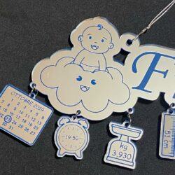 Ricordo Nascita in Plexiglas Regplex Con Scritta Personalizzata - immagine 4