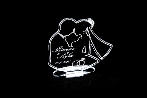 Sposi in Plexiglas in versione accessorio per Bomboniera Personalizzata Regplex Eventi - Wedding - Matrimonio - Cerimonie