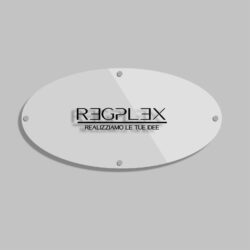 Targa Insegna Ovale in Plexiglas Regplex Incisione Personalizzata - immagine 2