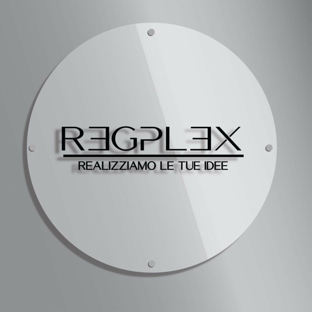 Targa Insegna Rotonda in Plexiglas Regplex Incisione Personalizzata - immagine 2