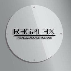 Targa Insegna Rotonda in Plexiglas Regplex Incisione Personalizzata - immagine 2