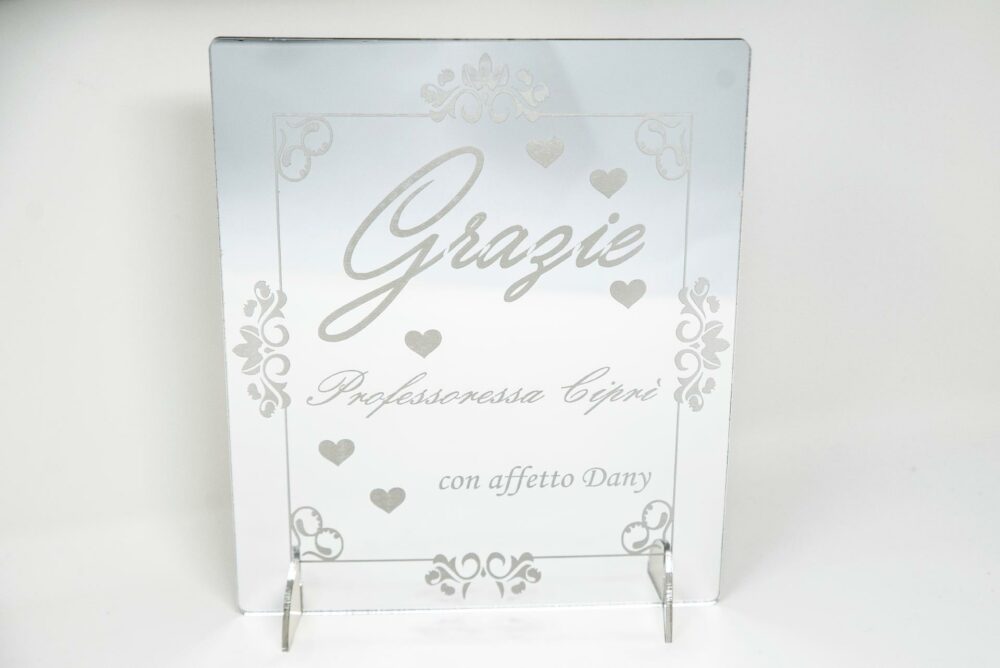 Targa Ringraziamento in Plexiglas Regplex Incisione Personalizzata - immagine 3