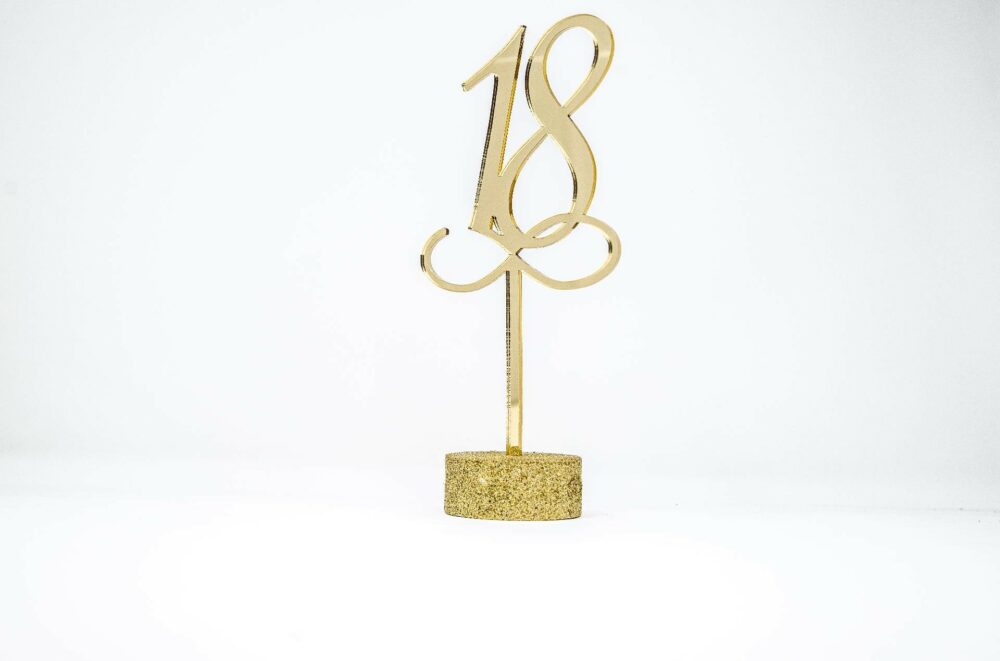 Top Cake formato Numero Anni in Plexiglas  Regplex Decorazione per Torta Personalizzata - immagine 2