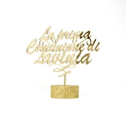Top Cake scritta - La Prima Comunione di ...- con Nome personalizzato in Plexiglas Regplex Decorazione per Torta - immagine 3