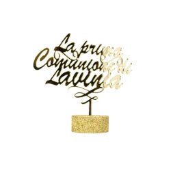 Top Cake scritta - La Prima Comunione di ...- con Nome personalizzato in Plexiglas Regplex Decorazione per Torta - immagine 4